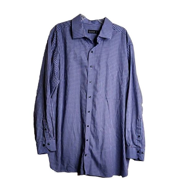 Rochester Egyptian Cotton Button Up Shirt 36/37T 19 Neck Mens XXL Multicolor - Picture 1 of 4